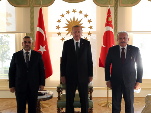 Cumhurbaşkanı Erdoğan, Libya Yüksek Devlet Konseyi Başkanı Halid el-Meşri’yi kabul etti